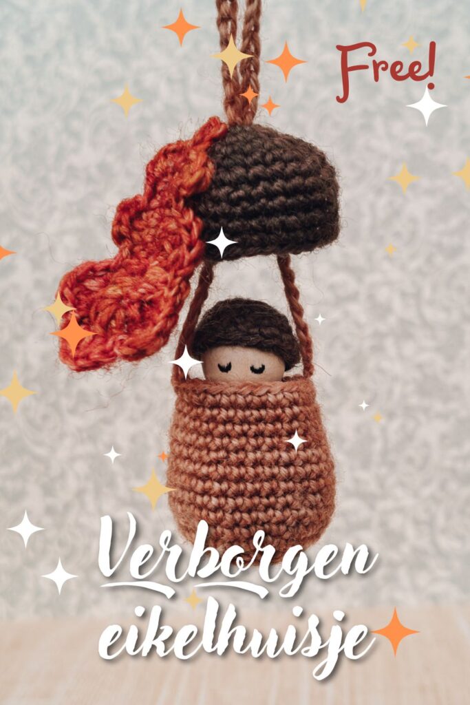 verborgen eikelhuisje - gratis herfst haakpatroon